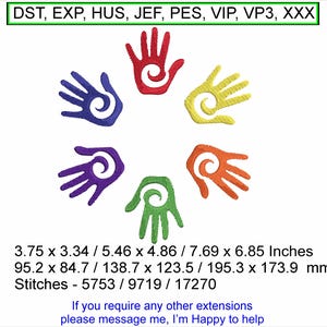 Healing Hands  - Sizes 3.75 x 3.34 / 5.46 x 4.86 / 7.69 x 6.85 Inches - Machine Embroidery design which are instant downloads