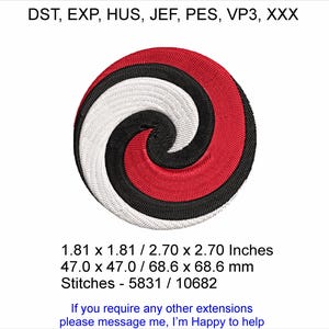 Koru Neuseeland Swirl Motiv Stickdatei Hoop Design sofort download