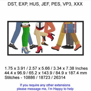 Friends Meeting Place - 3 size 1.75 x 3.91 / 2.57 x 5.66 / 3.34 x 7.38 Inches - Machine Embroidery Hoop Design - Digital Download