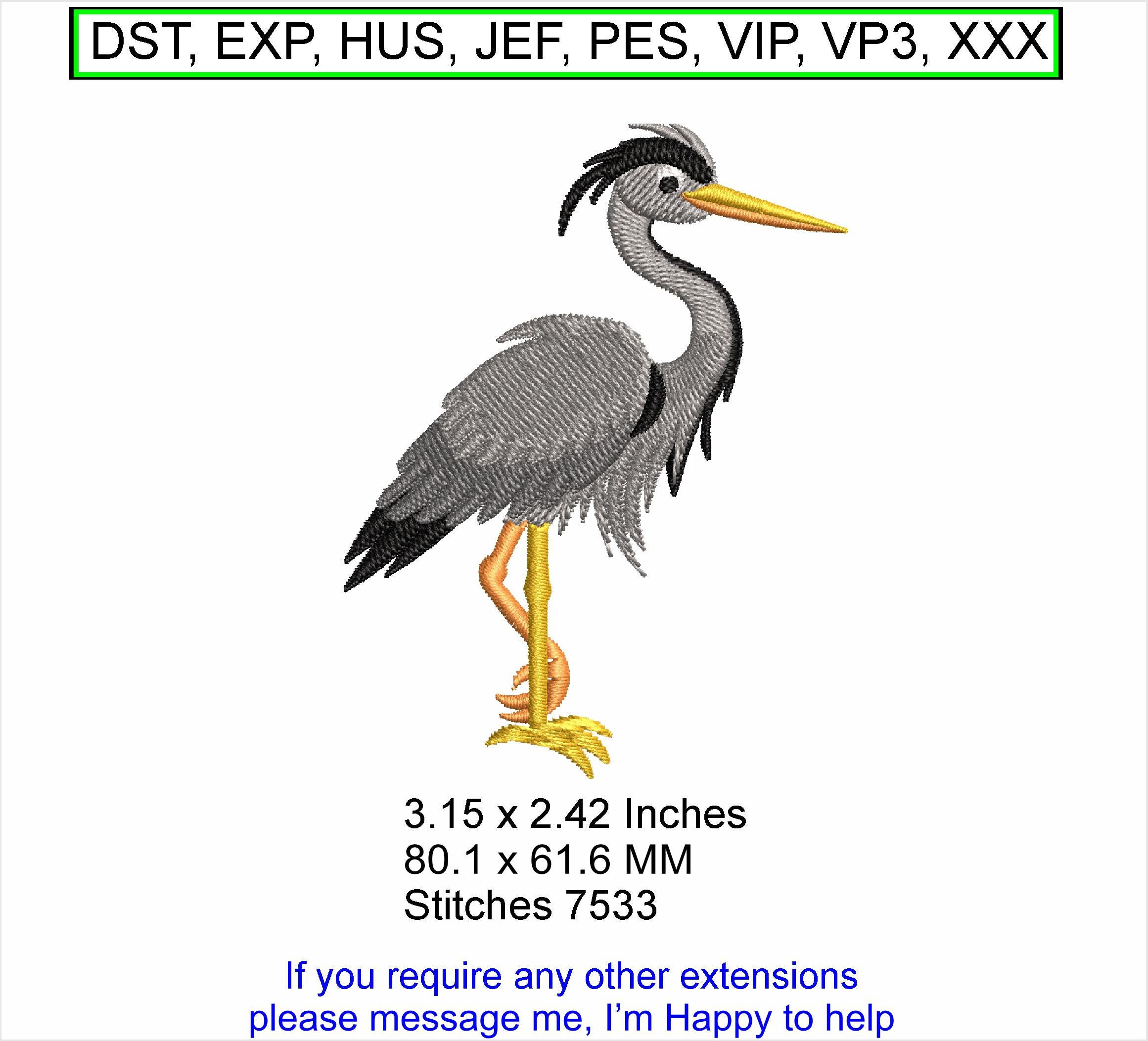 Retro Heron Machine Embroidery Design - ITH Digital Download - Etsy