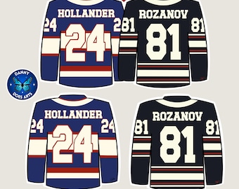 Hollander and Rozanov Heated Rivalry Jersey Inspired Glossy Sticker by DannyDoesArts