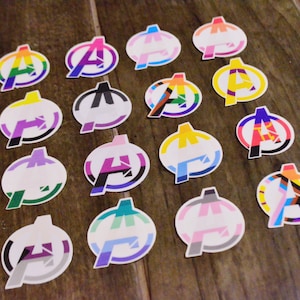 Op Avengers (Marvel) geïnspireerde LGBT+ Pride-stickers van DannyDoesArts