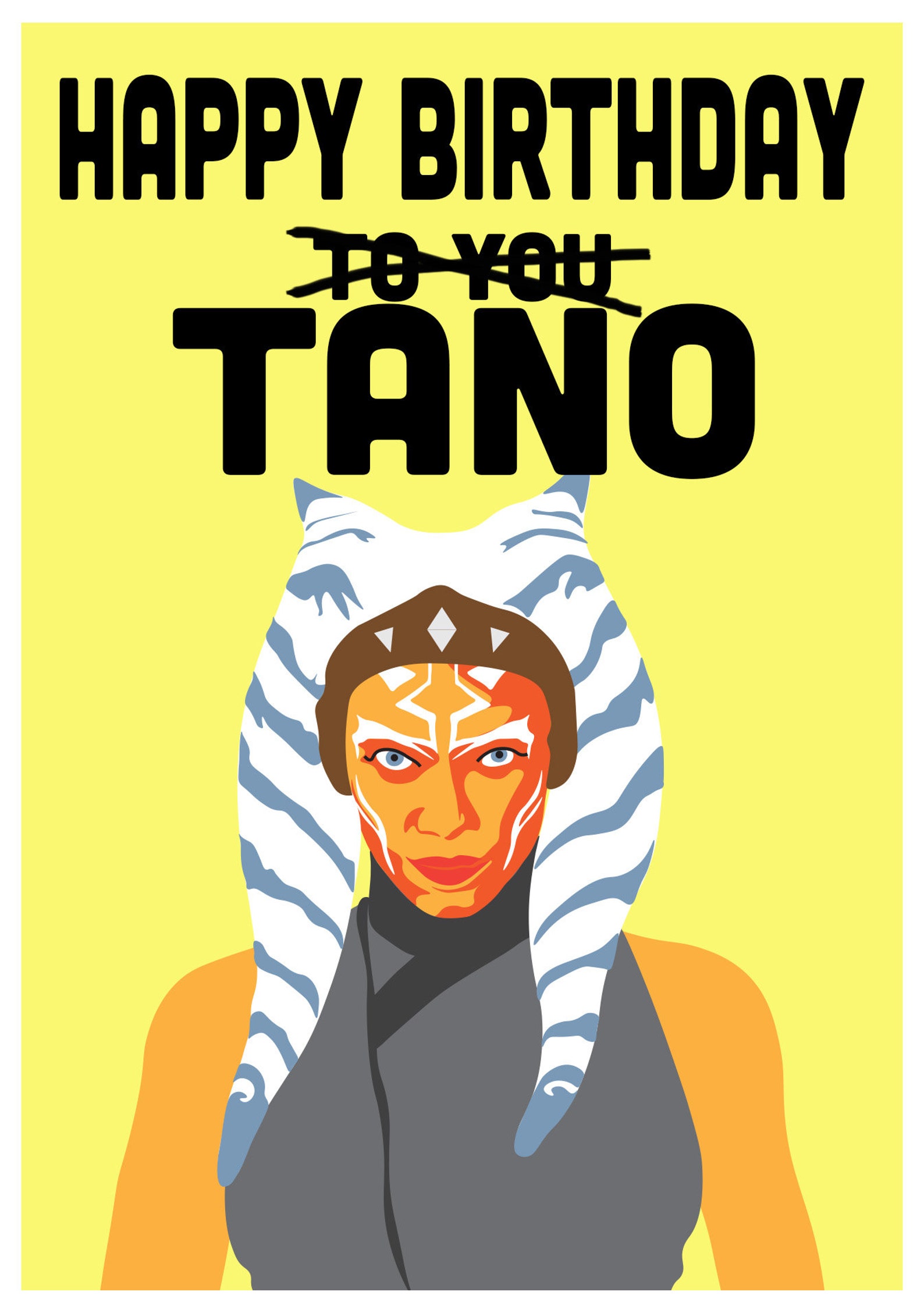 Mandalorian Ahsoka Tano Inspired Birthday Card happy Birthday Tano Star