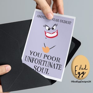 BadEgg Ursula Card "Poor Unfortunate Soul" - The Little Mermaid Inspired Greetings Card by BadEggDesignsUK