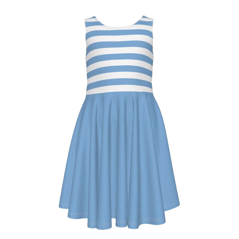 KIDS STRIPE DRESS WITH PEARLS