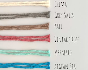 Cable Macrame, 200m, Cordón de algodón reciclado, Cable Macrame 3 - 4mm, Single Twist, Macrame Supplies, Macrame Rope, Macrame