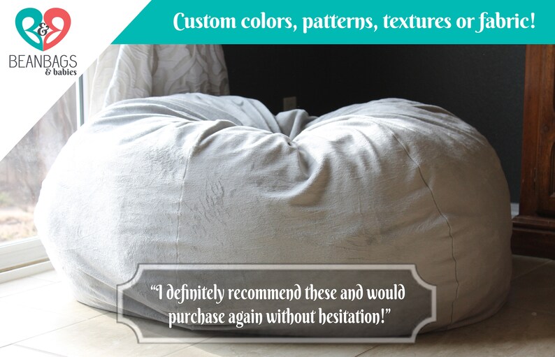 Chair Cover Only. Personalized Gift Adult CUSTOM COLORS Bean Bag Cover Home Decor