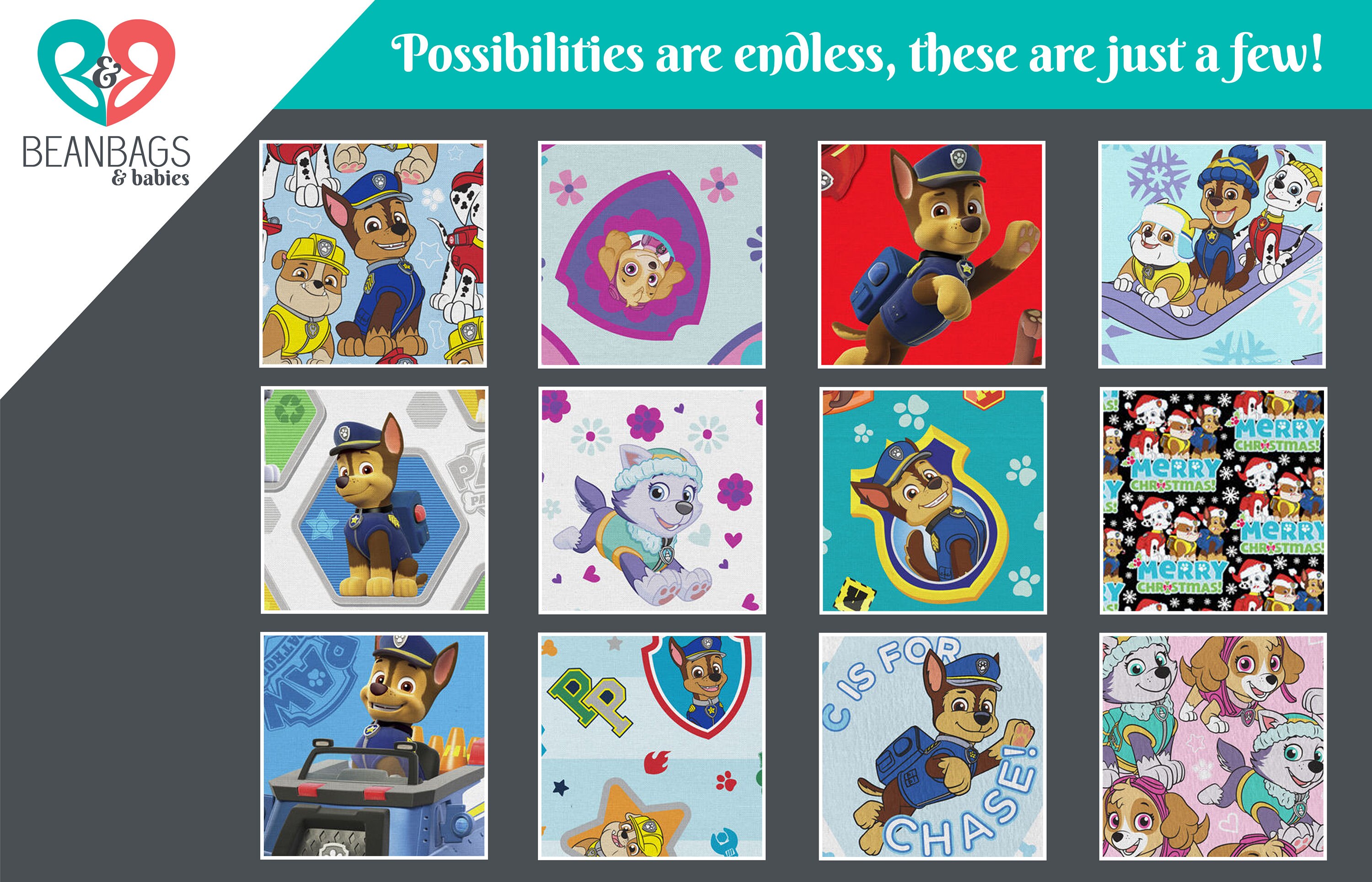 CUSTOM PAW PATROL Bean Bag Chair Cover. Reader's Nest Bean Bag Chair