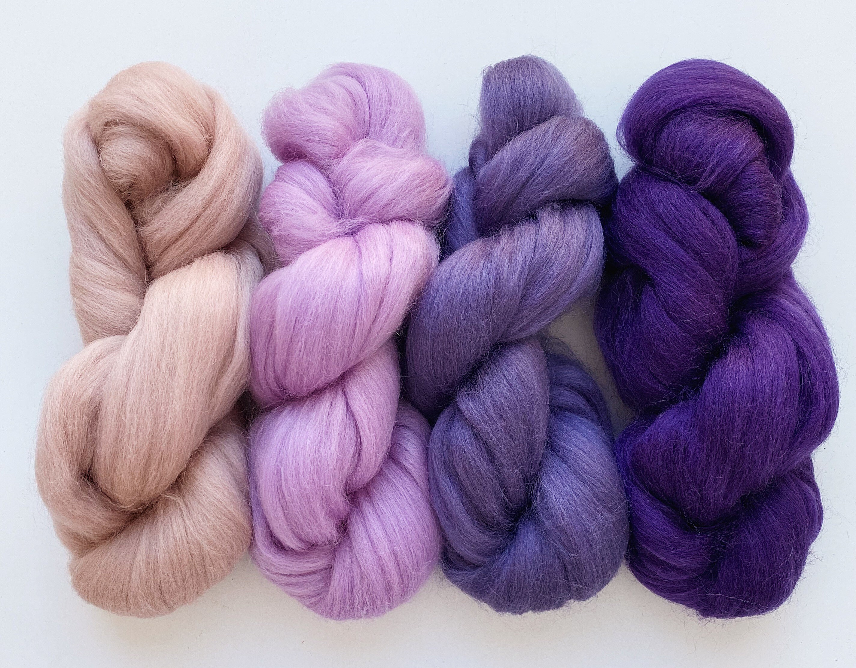 Purple merino wool roving\combed top\weaving fiber\weaving supplies\w…