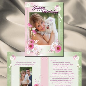 Biglietto di compleanno, biglietto di condoglianze per animali domestici con foto, biglietto commemorativo, biglietto per la perdita di un animale domestico, Yorkshire, Maltese, Carlino, Shih Tzu, Chihuahua, Bichon