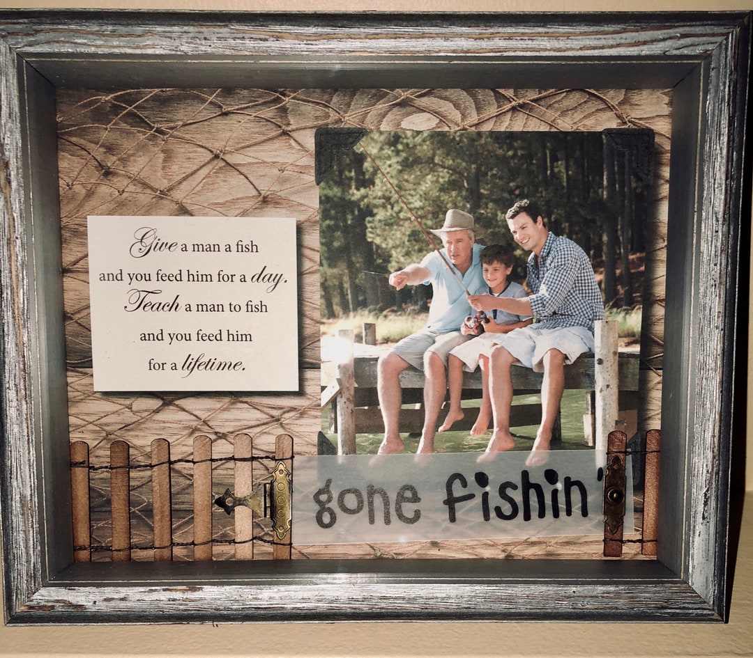 Fathers Day Fishing Shadow Box, Fisherman Gift, Fisherman Memorial - Etsy