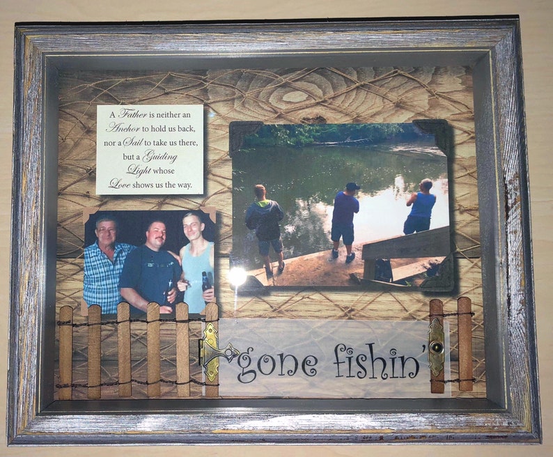 Fishing Shadow Box Fishing gift Father Fishing gift Etsy