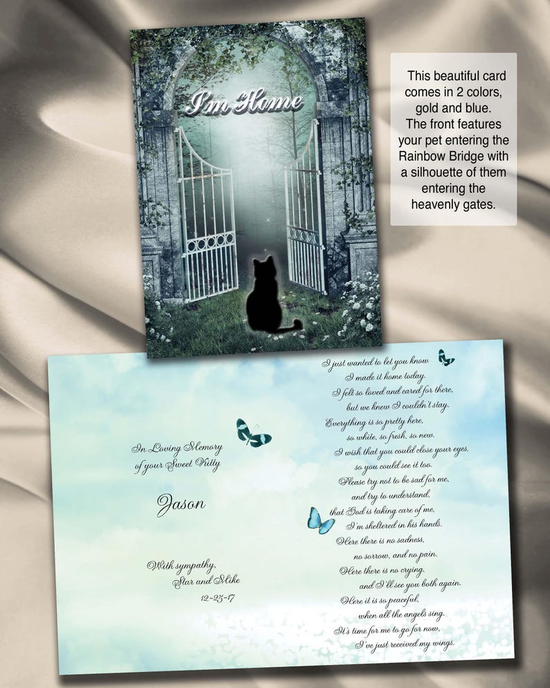 Pet Sympathy card Rainbow Bridge Poem Gates of Rainbow Bridge Rainbow Bridge dog OvertheRainbowUS Rainbow Bridge pet card