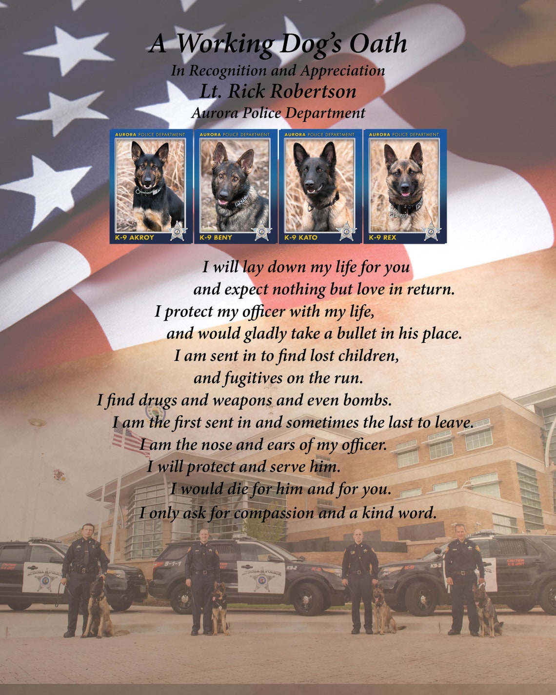 K9 Tribute Plaque Retirement Dog Plaque Police Dog Military Etsy