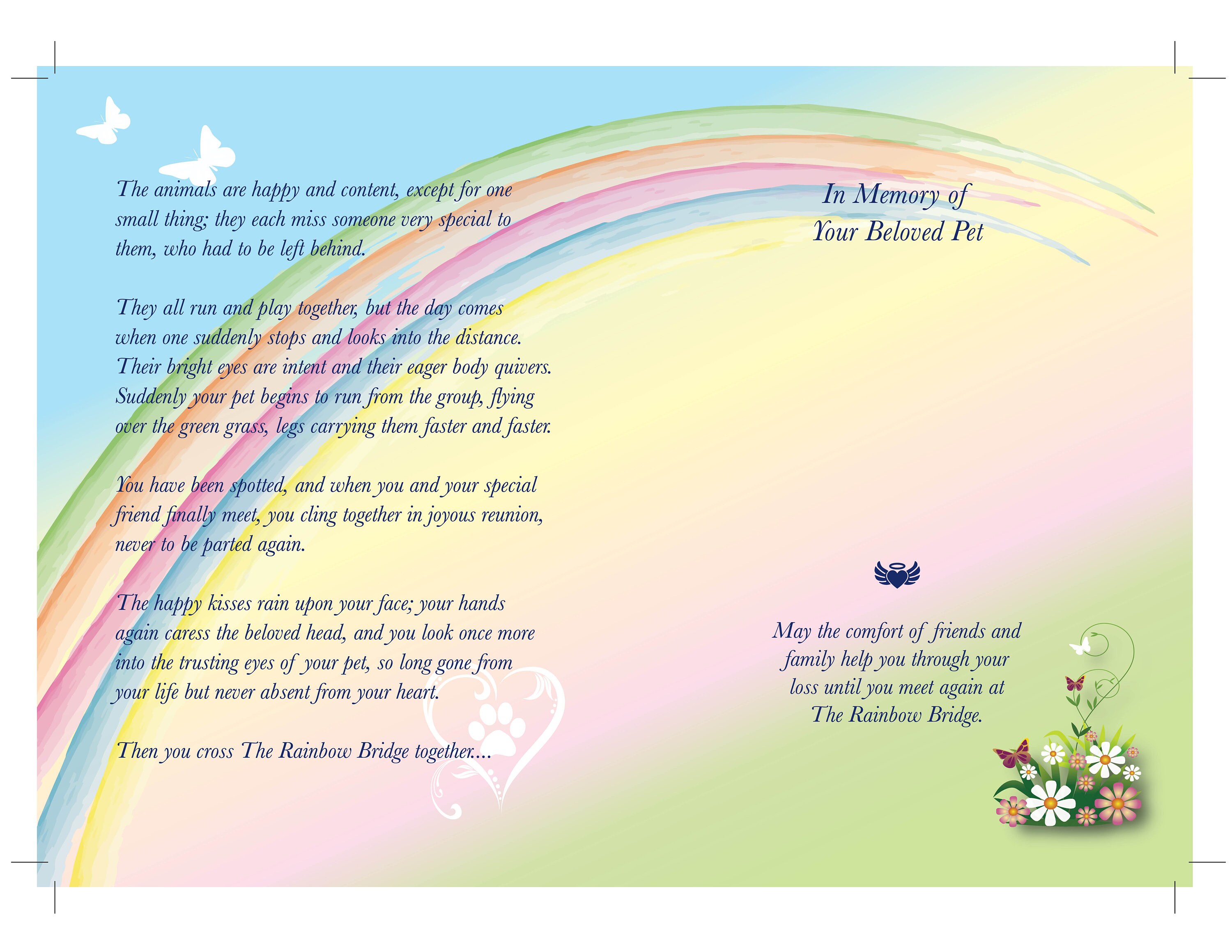Rainbow Bridge CARD 5x7 DIGITAL Download you print at | Etsy
