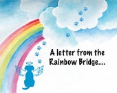 Letter from pet, Rainbow Bridge, Digital Download, Pet Death Card, Dog Sympathy card, Cat memorial card