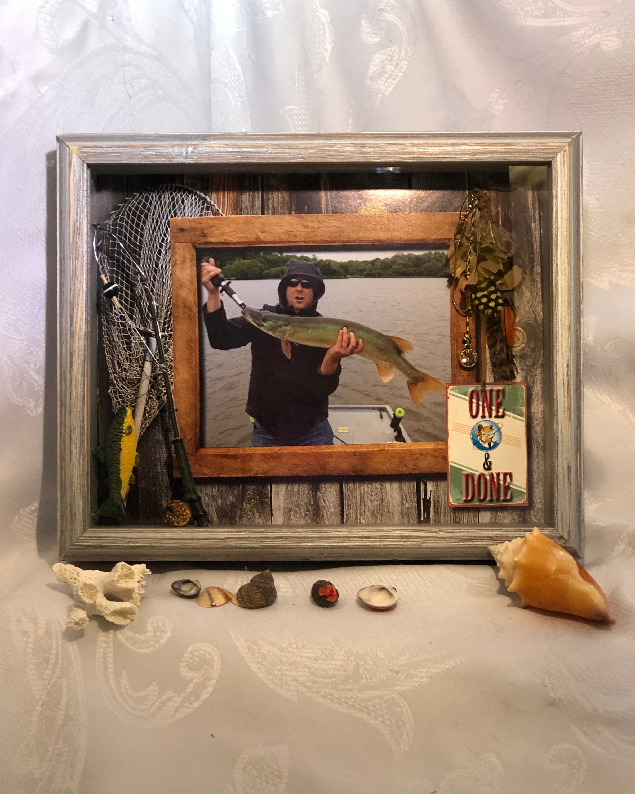 Fishing Shadow Box Gift for Fisherman Fishing gift husband Etsy