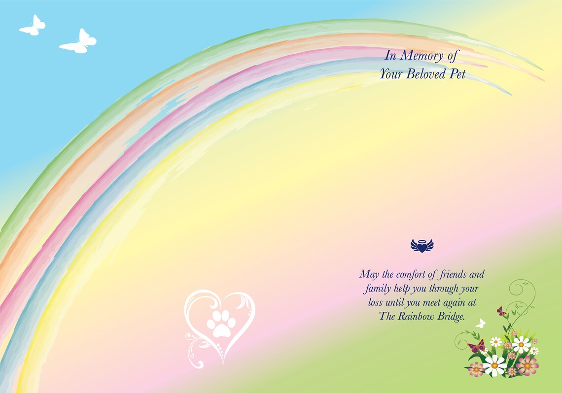 5X7 Frameable Rainbow Bridge CARD Personalized Rainbow Bridge | Etsy