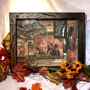 HURRY LIMITED STOCK! Hunters shadow box,framed custom artwork,Deer Hunter,Duck hunting, Hunting dog memorial,Fathers day hunting gift