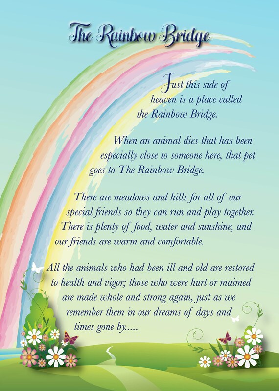 Free Printable Rainbow Bridge Poem Customize And Print