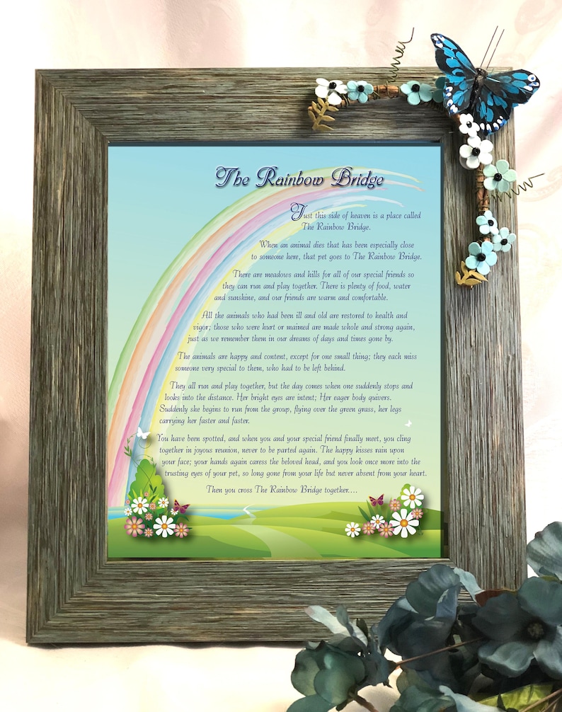 rainbow bridge digital print rainbow bridge poem rainbow