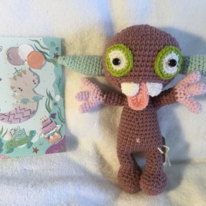 Crochet toy Lucky baby monster, Funny baby monster, Handmade monster, Soft toy monster