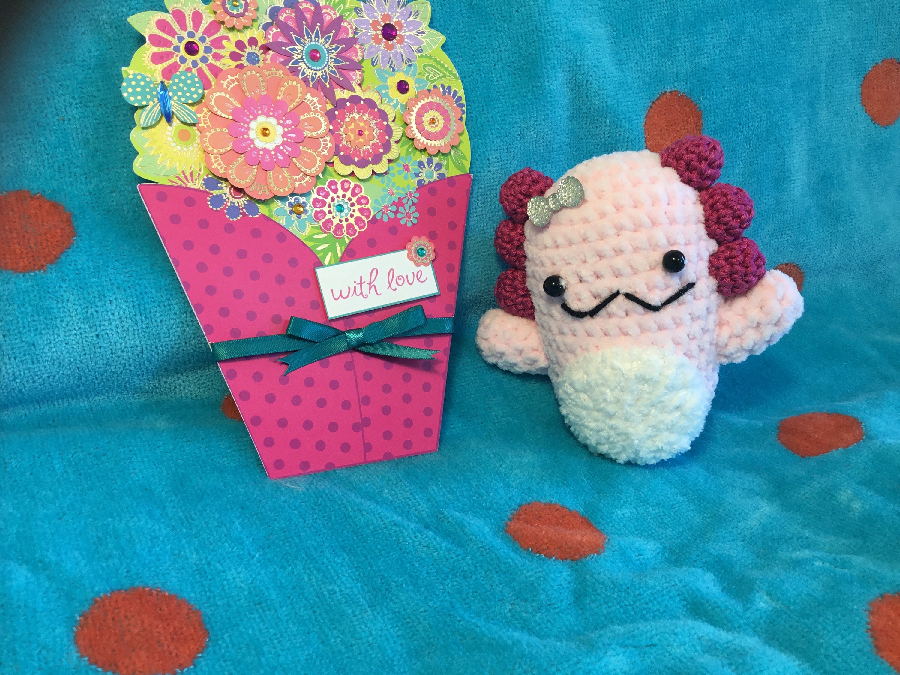 Handmade Crochet Baby Axolotl Cute Pink Stuffed Toy Etsy