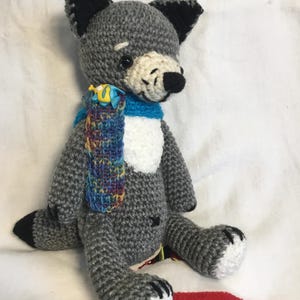 Handmade crochet soft toy Little Wolf nice gift for any occasion