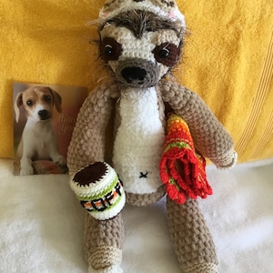手作りかぎ針編みのナマケグマ人形