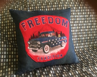 Fabric American style pillow 17”x 17”