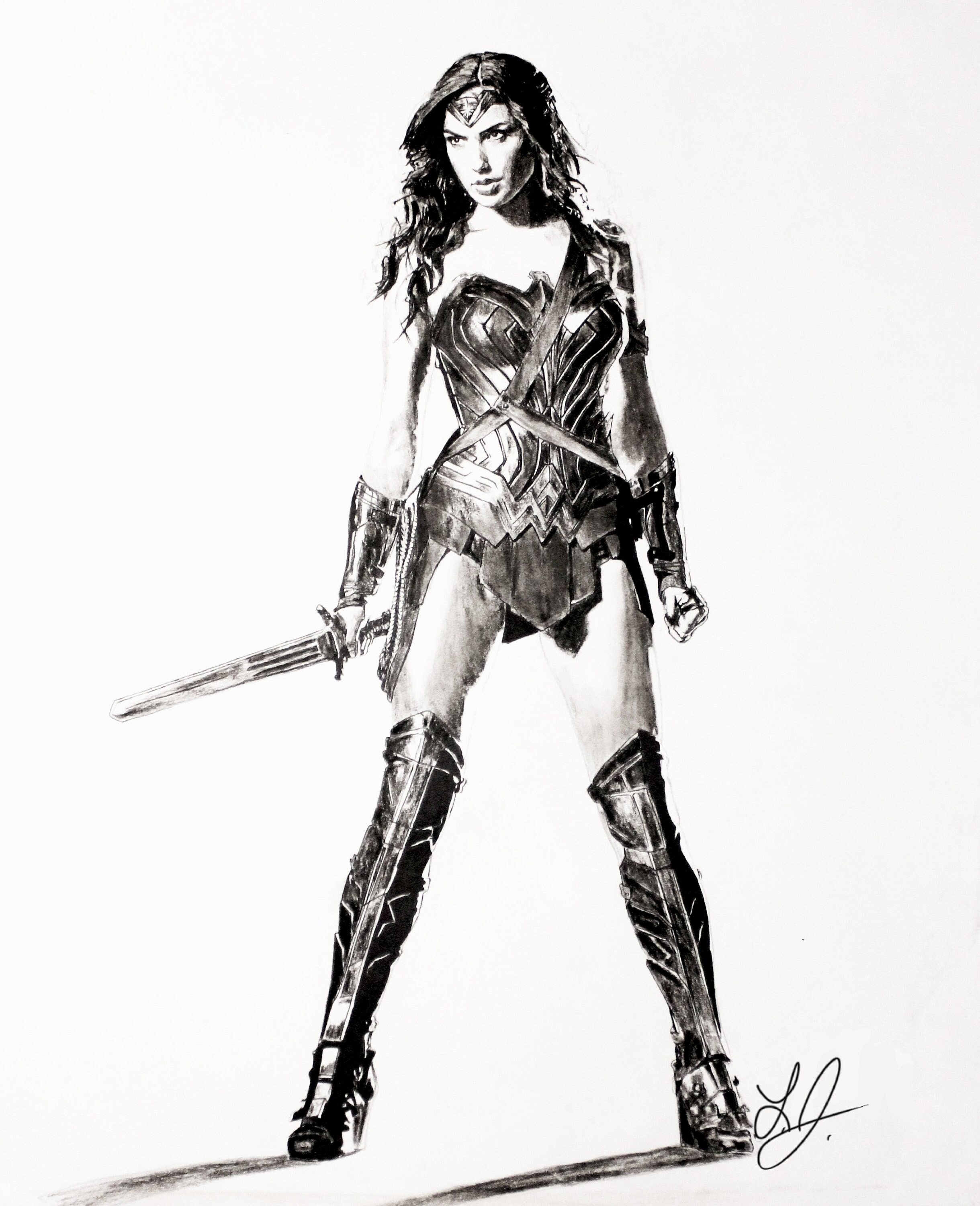 Wonder Woman  Gal Gadot Drawing by Shreyas Pailkar  Pixels