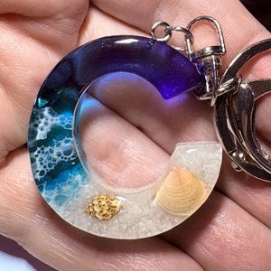 Ocean Beach Nyckelringar Resin Bokstäver Siffror Vinglas Nyckelring