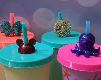 Tumbler Straw Topper Disney Topper Bow Straw Topper Mouse Ears Straw Topper Sunflower Straw Topper Octopus Topper