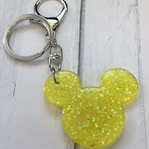 Mouse Ears Custom Glitter Keychain with Optional Bow – Resin Charm image 9