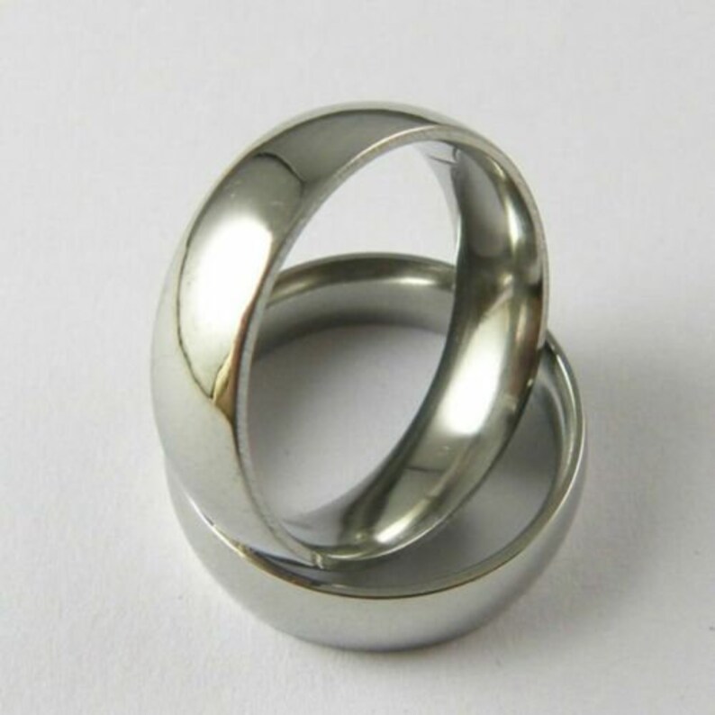 3MM-6MM Silver Stainless Steel Comfort Fit Plain Wedding Band Ring Sizes 4 1\/2 - 13