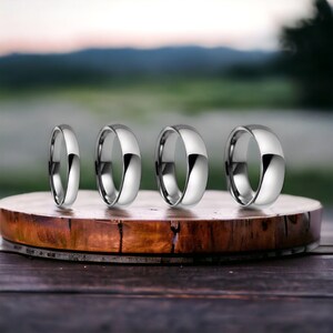 2mm Comfort Fit Wedding Band Ring - Stainless Steel Polished Band, Many Sizes & Colors