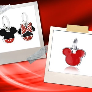 Mickey & Minnie Enamel Dangle Charm for Bracelet Necklace Zipper Pull Keychain