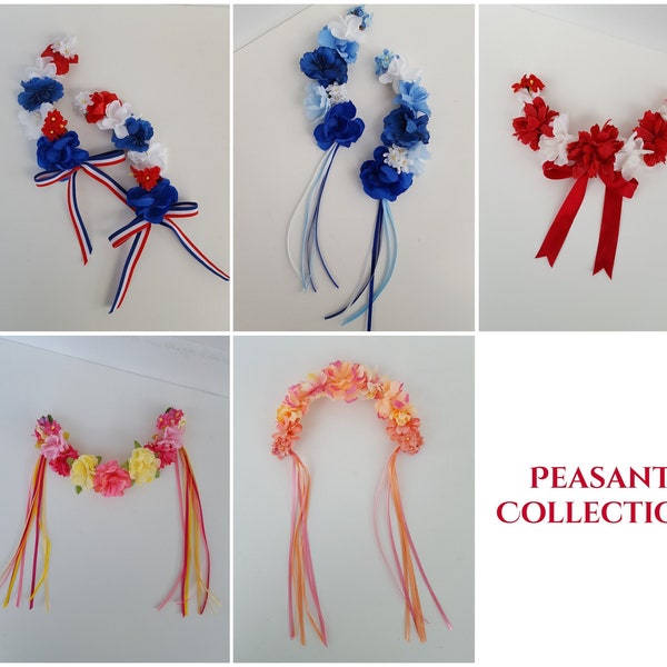 Ready to Ship Peasant Flower Ballet Headpiece - Coppelia / Giselle / La Fille mal Gardee / Napoli / Cavalry Halt / La Vivandiere / Swanhilda