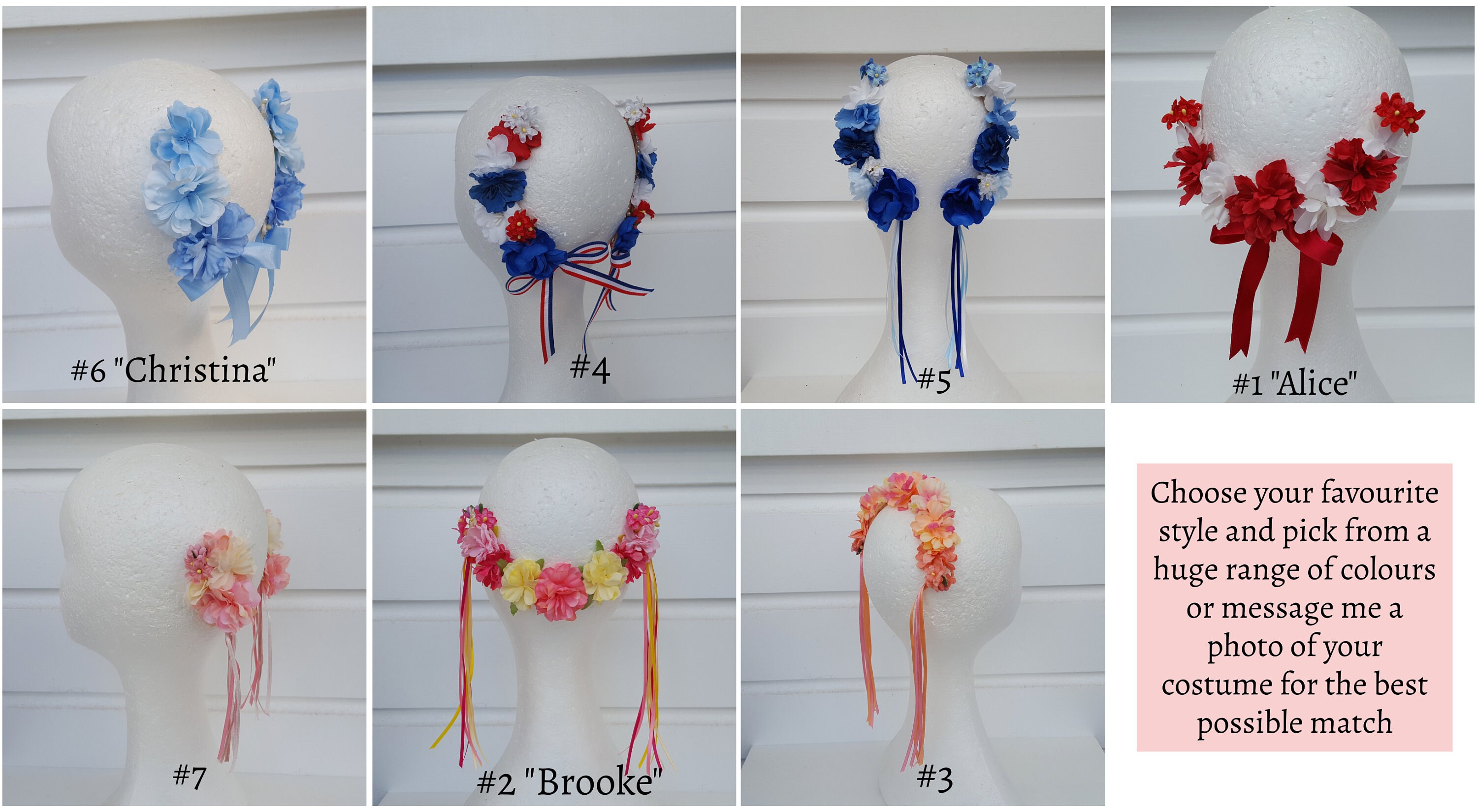 Custom Colour Peasant Ballet Headpiece - Giselle / Flower Festival / La ...