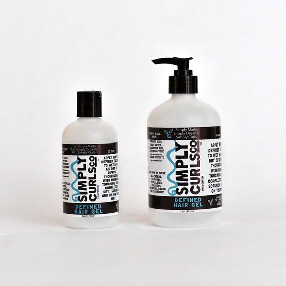 Organic Simply Defined Hair Gel Curly Hair Products Natural Etsy