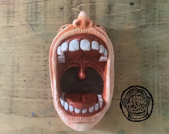 Hand crafted gaping gob ashtray or change/keyholder