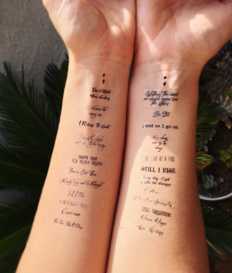 Suicide &amp; SelfHarm Prevention Temporary Tattoo Pack Etsy
