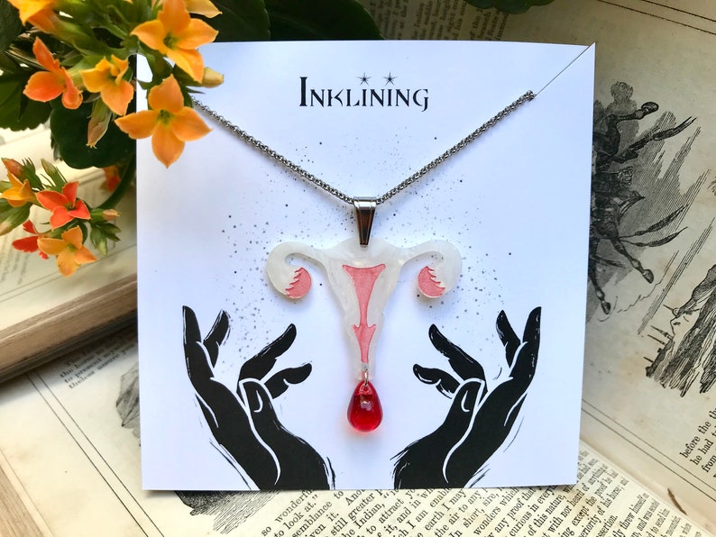 Uterus Necklace Feminist Laser Cut Acrylic Pendant with Etsy