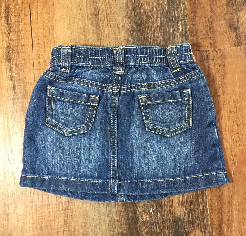 Baby Denim Skirt Painted Denim Flower Skirt Size 612 Etsy