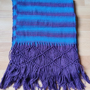 Rebozo Mexicano, authentischer mexikanischer Rebozo, handgefertigter Schal, Schal, 2 m, Doula, Hebamme, Schließen der Knochen, Geburt, Schwangerschaft, Postpartum Purple-Turquoise