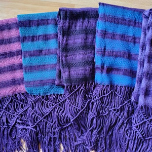 Rebozo Mexicano, authentischer mexikanischer Rebozo, handgefertigter Schal, Schal, 2 m, Doula, Hebamme, Schließen der Knochen, Geburt, Schwangerschaft, Postpartum Purple-Blue