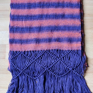 Rebozo Mexicano, authentischer mexikanischer Rebozo, handgefertigter Schal, Schal, 2 m, Doula, Hebamme, Schließen der Knochen, Geburt, Schwangerschaft, Postpartum Purple-Orange