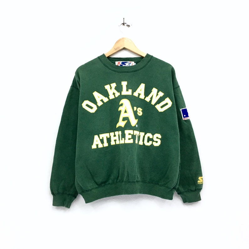 Vintage Starter Oakland A/'s Athletics X Major League Baseball Sweatshirt Biglogo Spellout Pullover Jumper vintage men clothing
