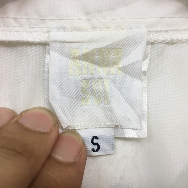 Anna Sui Light Jacket Windbreaker Biglogo Button Up White Transparent Designer Anna Sui