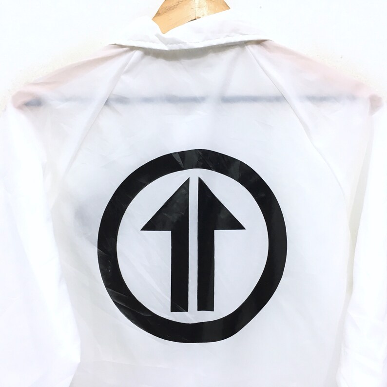 Anna Sui Light Jacket Windbreaker Biglogo Button Up White Transparent Designer Anna Sui